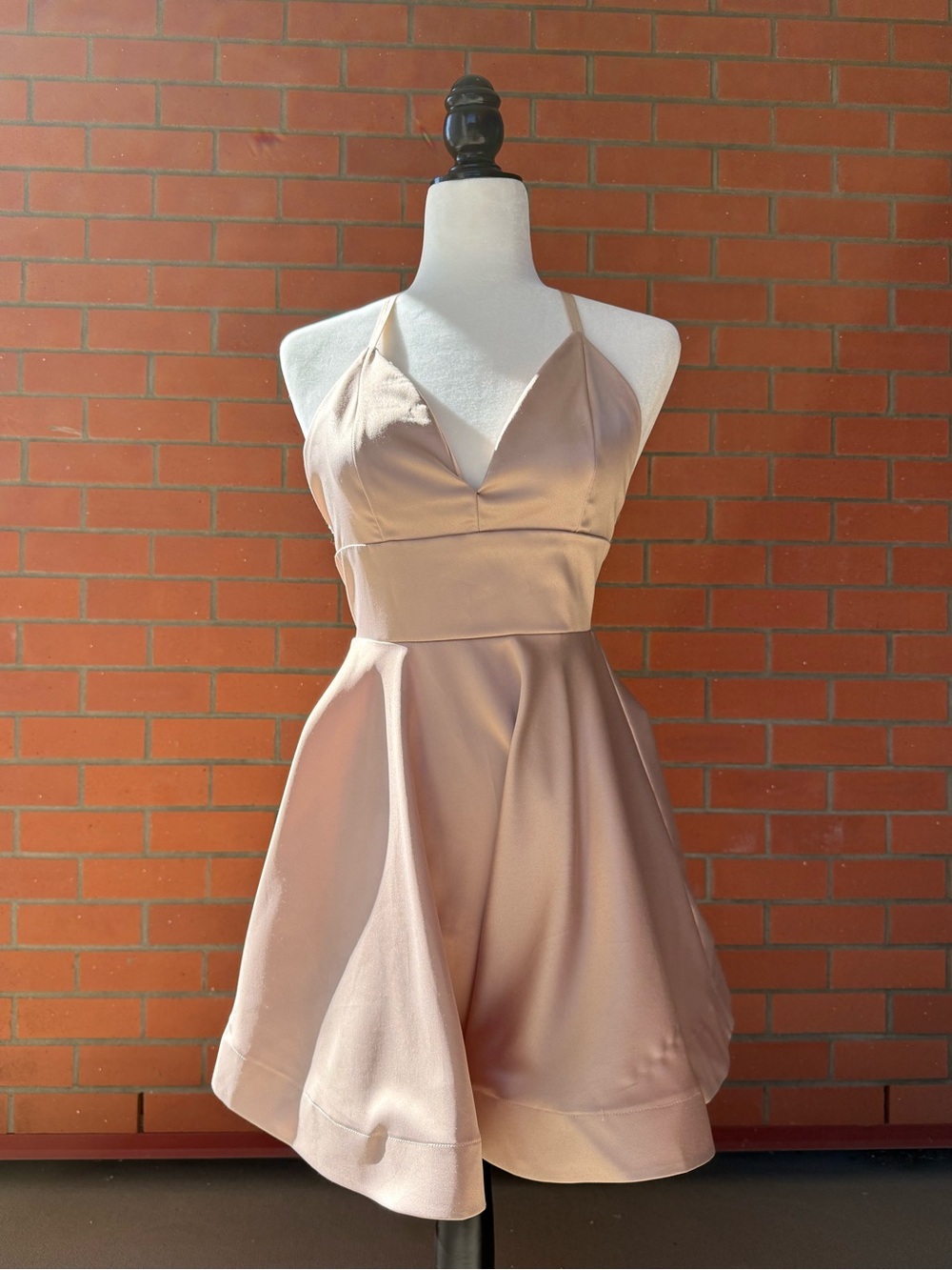 Workhall Satin Halter Dress Size Small Champagne
